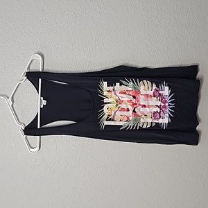 Old Navy XL Love Life Navy Blue Tank Top EUC